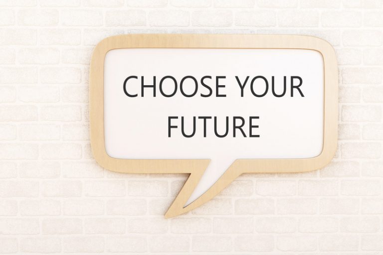 3d Speech bubble choose your future